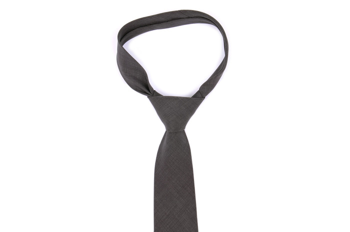 basic woven tie_grey
